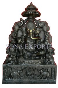 Black Marble Ganesh Statue