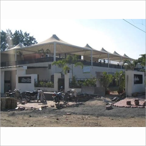 Modular Rooftop Tensile Structure - Metal Customized Dimensions White PVC Roof | Eco-Friendly Design Weather Resistant Fashionable Shade Solution