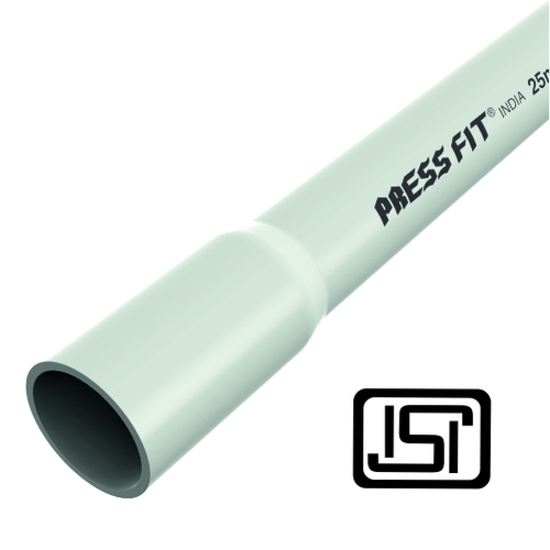 Pressfit 16 mm ISI FRLS PVC Electrical Conduit Pipe - Rigid PVC, 16mm Diameter, Ivory Color | Fire-Retardant, Low Smoke, Smooth Finish, Easy Installation