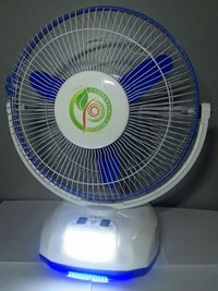 Table fan with inbuilt battery or led lights