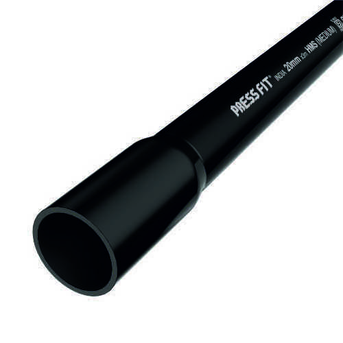 Pressfit 40 mm Black Electrical PVC FRLS Conduit Pipe - Round Shape, Fire-Retardant Low Smoke, Corrosion-Free, Spring-Bendable Design