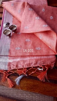Linen Embroiderywork sarees