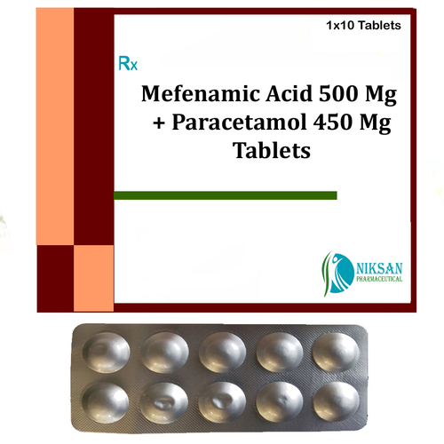 Mefenamic Acid 500 Mg Paracetamol 450 Mg Tablets