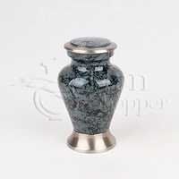 Glenwood Gray Marble Brass Metal Token Cremation Urn