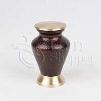 Glenwood Gray Marble Brass Metal Token Cremation Urn