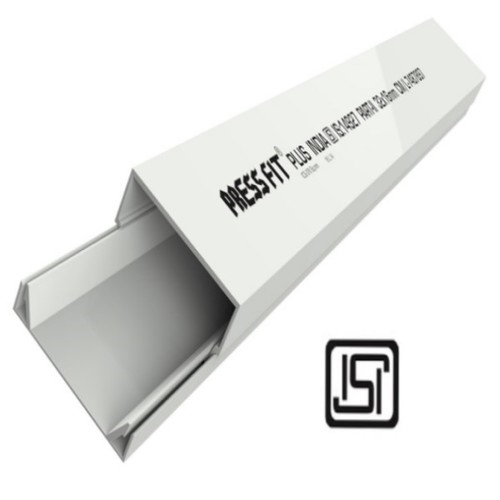 Pressfit PVC Casing Capping Trunking - PVC Plastic, 25x16 mm, White | Shock-Proof, Easy to Install, Corrosion Free, Custom Lengths Available
