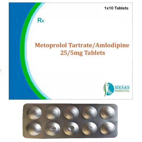 Metoprolol Tartrate 25 Mg Amlodipine 5Mg Tablets