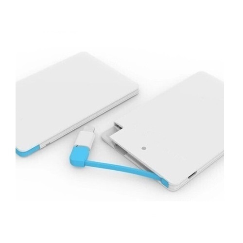 Credit Card Shape Power Bank 4000 MAH - White Color, Sleek Credit Card Design for On-the-Go Charging Solution
