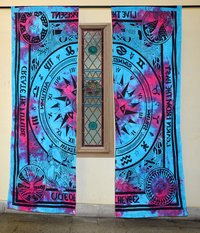 Indian Mandala Celtic COmpass Ombre Hippie Bohemian Curtain