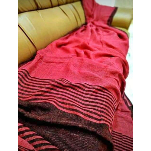 Designer Linen Saree - Soft Multicolor Fabric | Washable, No Fade, Perfect for All Seasons