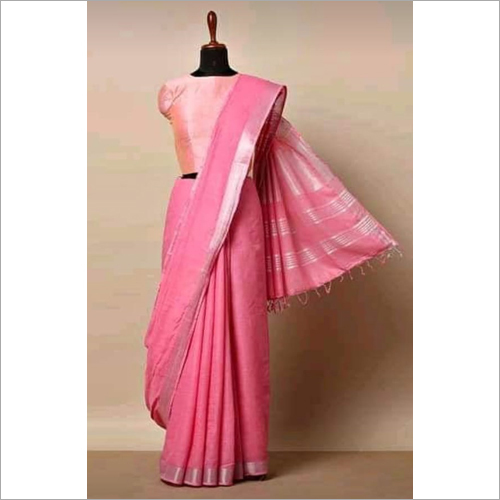 Available In Multicolor Plain Cotton Saree