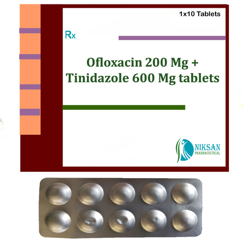 Ofloxacin 200 Mg Tinidazole 600 Mg Tablets