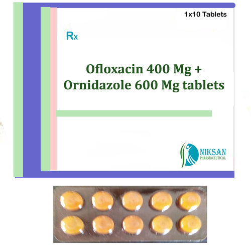 Ofloxacin 400 Mg Ornidazole 600 Mg Tablets
