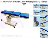 C - ARM PROVISION HYDRAULIC O.T. TABLE WITH LONGITUDINAL TOP SLIDE