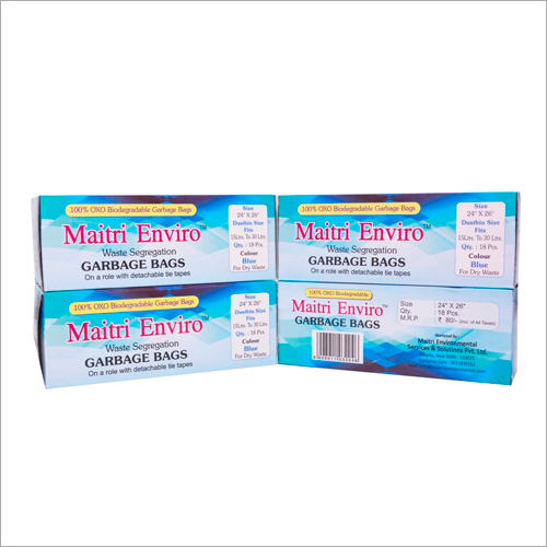 24x26 Inch Blue Garbage Bag - Plastic Material, Customizable Size | Easy To Use, Suitable for Various Waste Disposal Needs