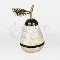 Mother of Pearl Pear Brass Metal Token Cremation Urn