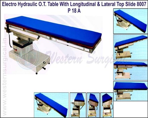 Electro Hydraulic O.T. Table with Longitudinal & Lateral Top Slide By WESTERN SURGICAL