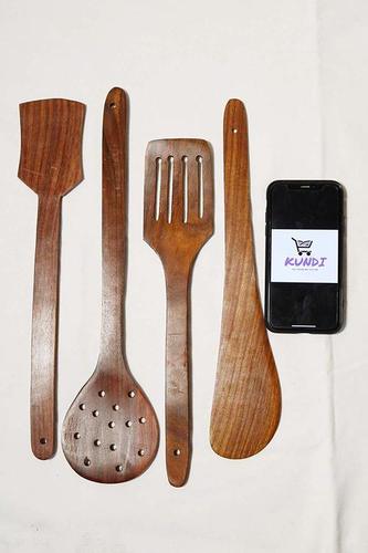 Wooden Spatula and Laddle Set of 4
