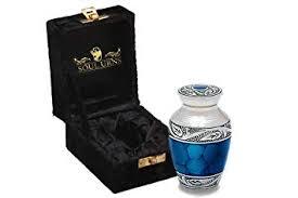 Cobalt Blue Alloy Brass Token Cremation Urn
