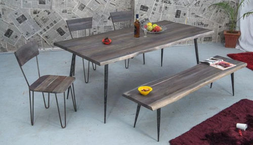 Handmade Wooden Dining Table Set Flauna