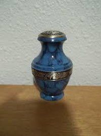 Cobalt Brass Token Cremation Urn