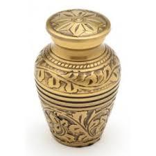 Classic Platinum Engraved Brass Token Cremation Urn