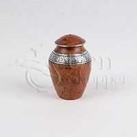 Black Toledo Brass Token Cremation urn