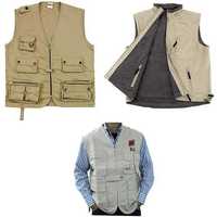 Photographer Jackets - Polyester, S-xxl , Beige Color, Zipper Closure, 1.5 Lbs Weight, 8 Pocket Design, Machine Washable