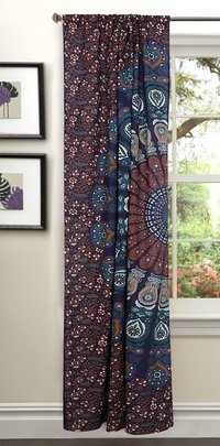 Indian Mandala Brown Ombre Hippie Bohemian Curtain