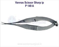 Vannas Scissor Sharp Tip - Color: Silver