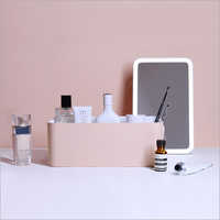 Portable Led Light Vanity Mirror - Plastic, 10x8x12 Inches, White | 8-hour Battery Life, 3 Levels Led Brightness, Usb Powered, Durable Makeup Case, Moisture Resistant
