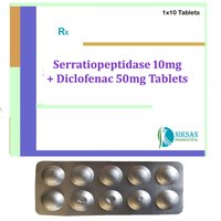 Serratiopeptidase 10Mg Diclofenac 50Mg Tablets General Medicines