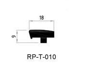 T Channel Strip - Rubber 18x9 mm Black | Weather Resistant, Dust Resistant, High Flexibility, Soft Touch