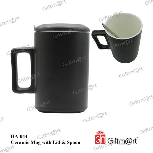 Ceramic Mug With Lid & Spoon Cavity Quantity: Single