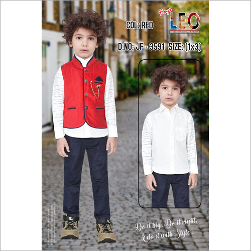 Available In Different Color Kids Party Wear Waistcoat