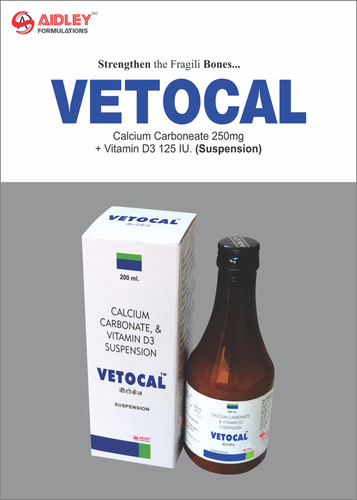 Calcium Carbonate eq to elemental Calcium 250mg + Vitamin D3 125 iu/5ml