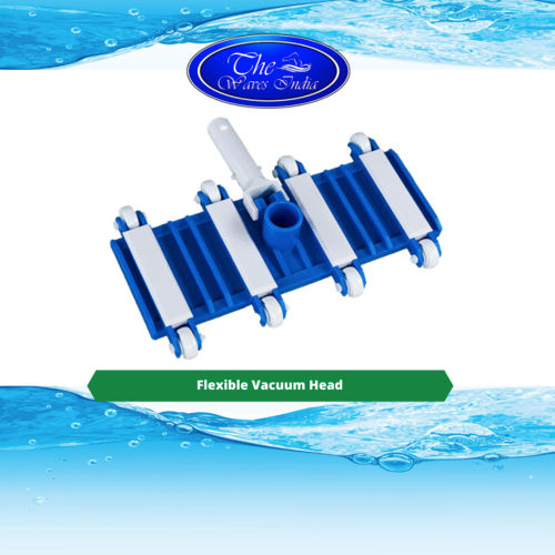 Blue And White Flexible Vacuum Head For In Ground Pools With 8 Wheels