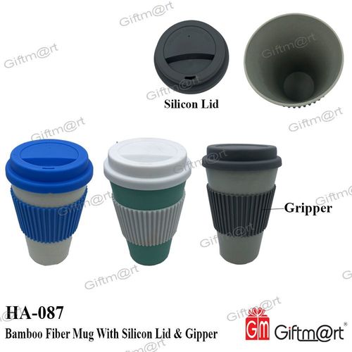 Bamboo Fiber Mug with Silicon Lid & Gripper