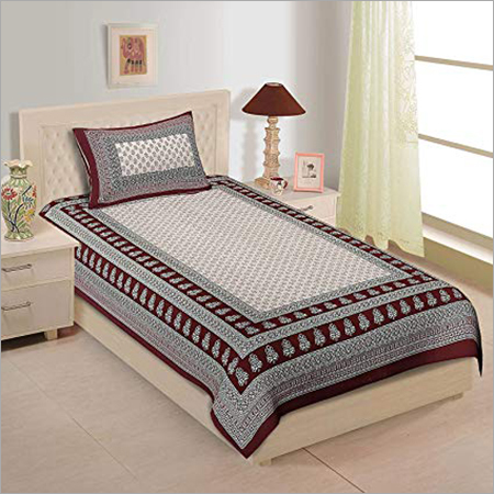 Printed Bed Sheet - Full Size, Multicolor Printed Design | Washable Fabric Suitable for Home and Hotel Use