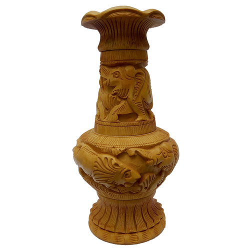 Wooden Fllower pot Carving 20 cm