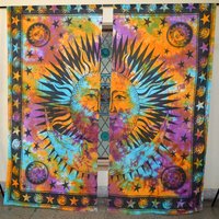 Indian Mandala Multi Sun n Moon Ombre Hippie Bohemian Curtain