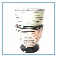 Embossed Ceramic Goblet Shape Mug Without Handle