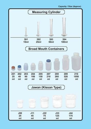 Measuring Cylinders, Chemical Containers, plastic  containers