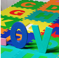 36-SQFT Giant Play Mat 9-tile Excise Mat Easy Setup Solid EVA Foam Mat Multi-color Interlocking Floor with 18-border