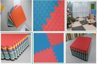 36-SQFT Giant Play Mat 9-tile Excise Mat Easy Setup Solid EVA Foam Mat Multi-color Interlocking Floor with 18-border