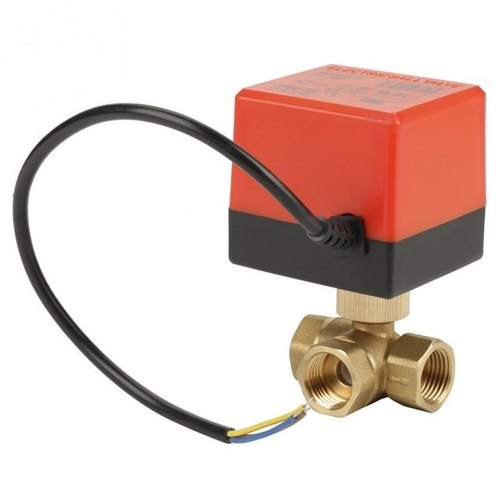3 Way Brass Valve & Accuator Electric 220 AC
