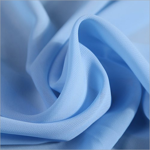 Blue Plain Flat Chiffon Fabric