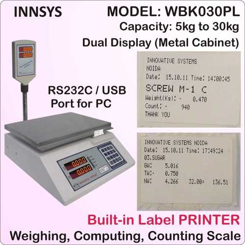 Label Printing Scale - Durable Plastic Material, Compact Design for Easy Handling 