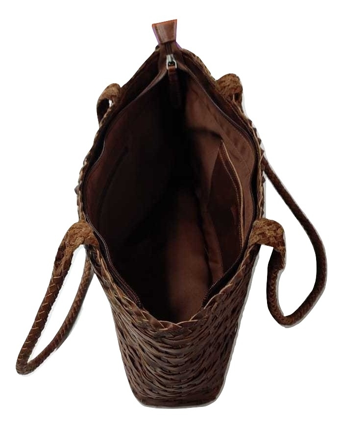 Genuine Leather Weaved Hand Bag