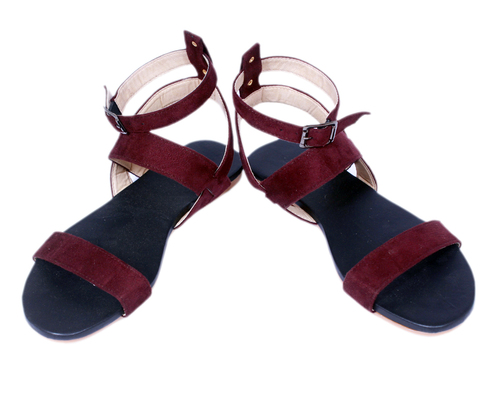 Ladies Braided Black Flat Sandal